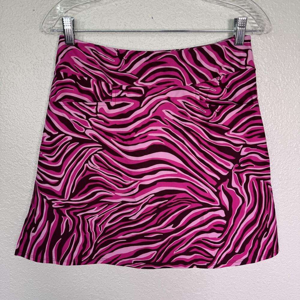 Jude Connally Skort Womens XS Pink Zebra Print Pull On Golf Tennis Pickleball